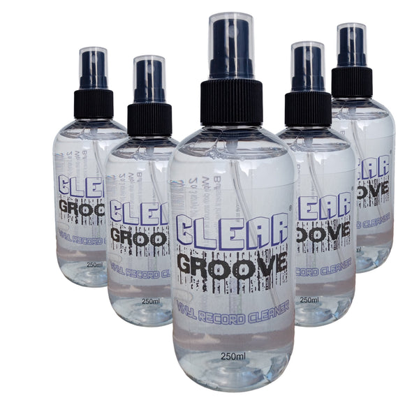 5 pack of clear groove spray